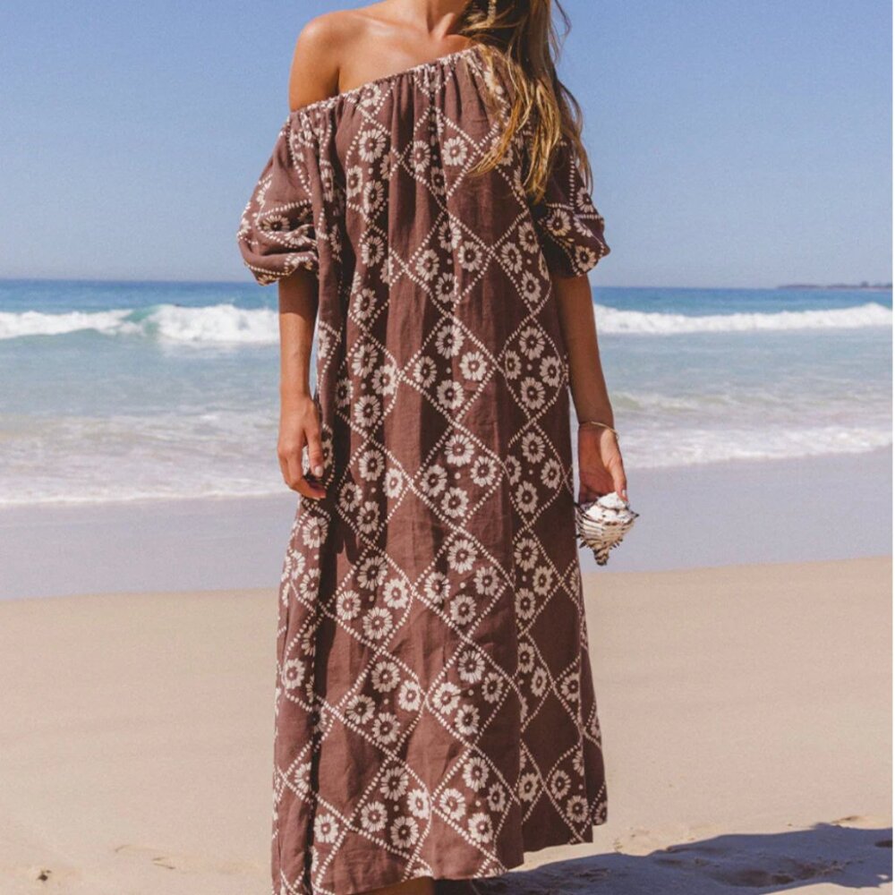 Daughters of India Dahlia Midi Dress in Maple - Picture 2 of 6
